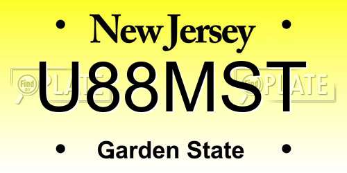 U88MST New Jersey License Plate