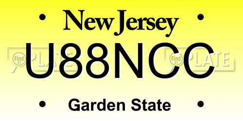 U88NCC New Jersey License Plate