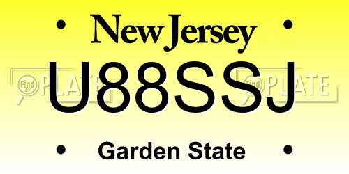 U88SSJ New Jersey License Plate