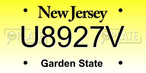 U8927V New Jersey License Plate