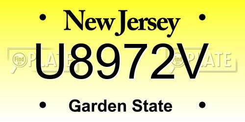 U8972V New Jersey License Plate