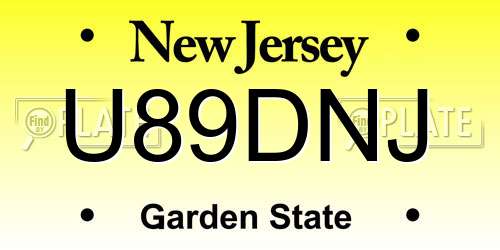 U89DNJ New Jersey License Plate
