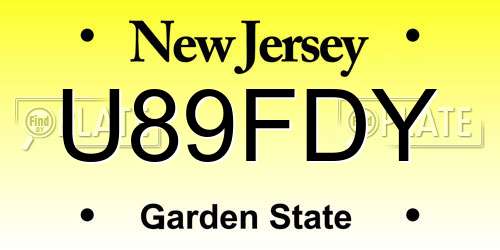 U89FDY New Jersey License Plate