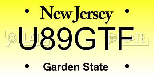 U89GTF New Jersey License Plate