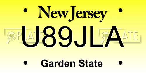 U89JLA New Jersey License Plate
