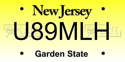 U89MLH New Jersey License Plate