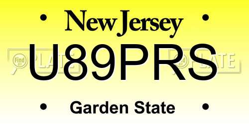 U89PRS New Jersey License Plate