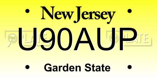 U90AUP New Jersey License Plate