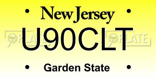 U90CLT New Jersey License Plate