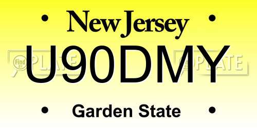 U90DMY New Jersey License Plate