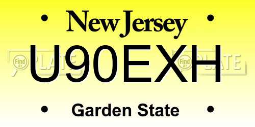 U90EXH New Jersey License Plate