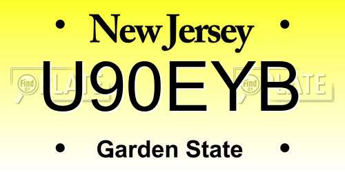 U90EYB New Jersey License Plate
