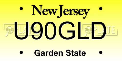 U90GLD New Jersey License Plate