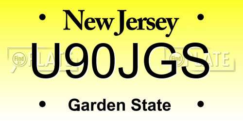 U90JGS New Jersey License Plate