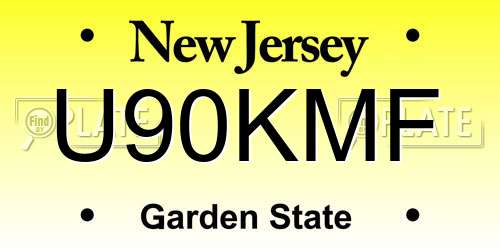 U90KMF New Jersey License Plate