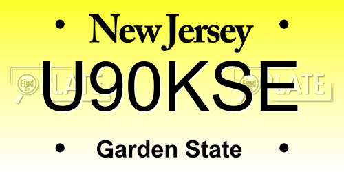 U90KSE New Jersey License Plate