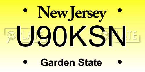 U90KSN New Jersey License Plate