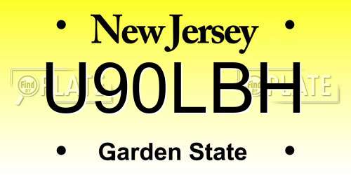 U90LBH New Jersey License Plate