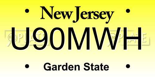 U90MWH New Jersey License Plate