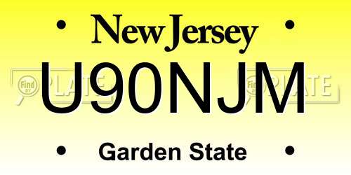 U90NJM New Jersey License Plate