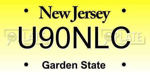 U90NLC New Jersey License Plate