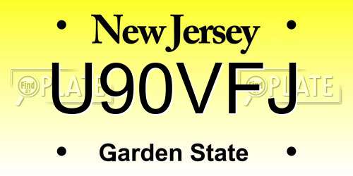 U90VFJ New Jersey License Plate