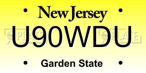 U90WDU New Jersey License Plate