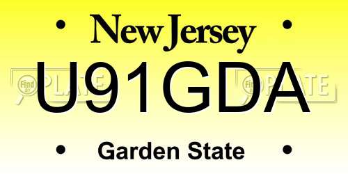 U91GDA New Jersey License Plate