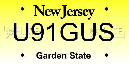 U91GUS New Jersey License Plate