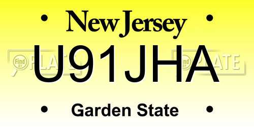 U91JHA New Jersey License Plate