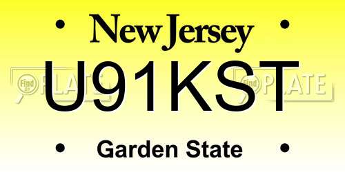 U91KST New Jersey License Plate
