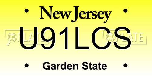U91LCS New Jersey License Plate