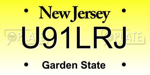 U91LRJ New Jersey License Plate