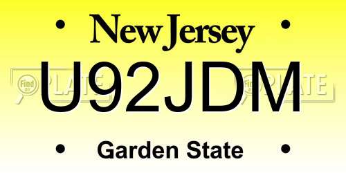 U92JDM New Jersey License Plate