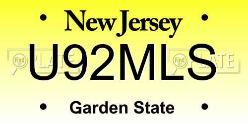 U92MLS New Jersey License Plate