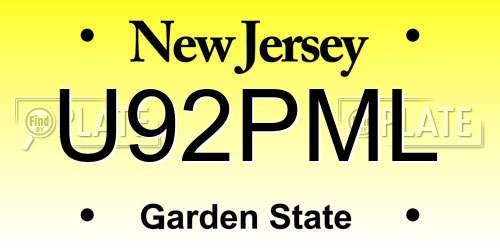 U92PML New Jersey License Plate