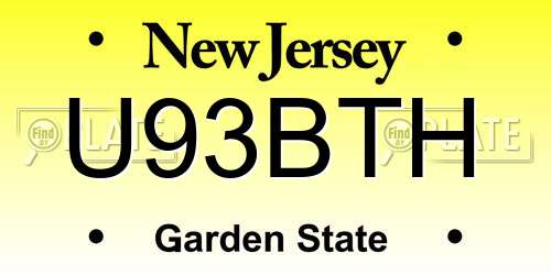 U93BTH New Jersey License Plate