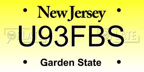 U93FBS New Jersey License Plate