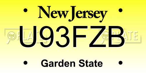 U93FZB New Jersey License Plate