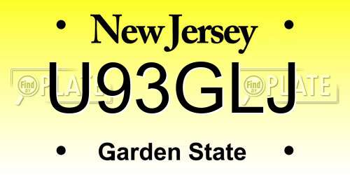 U93GLJ New Jersey License Plate