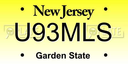 U93MLS New Jersey License Plate