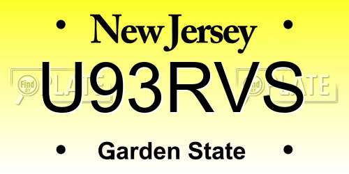 U93RVS New Jersey License Plate