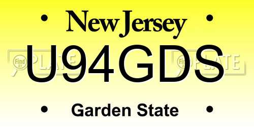 U94GDS New Jersey License Plate
