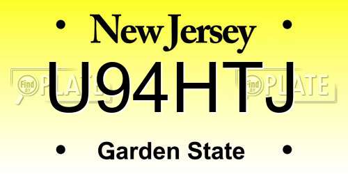 U94HTJ New Jersey License Plate