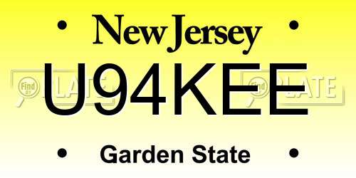 U94KEE New Jersey License Plate