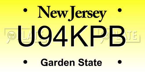 U94KPB New Jersey License Plate
