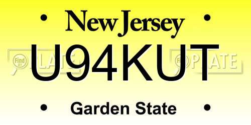 U94KUT New Jersey License Plate
