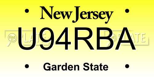 U94RBA New Jersey License Plate