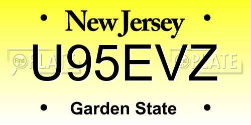 U95EVZ New Jersey License Plate