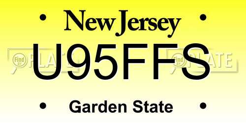 U95FFS New Jersey License Plate